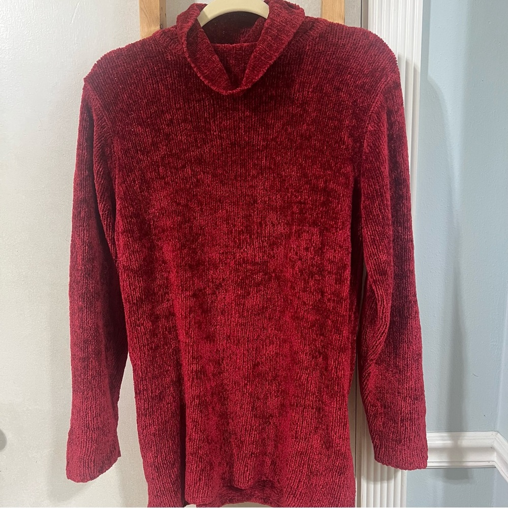 Cozy Red Knit Sweater over sized style